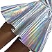 Pinda Sexy Summer Women High Waist Silver Flare Skater Skirt (M)