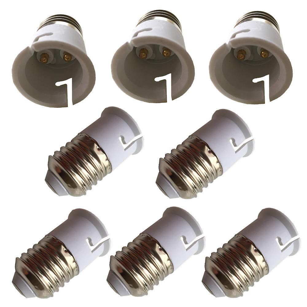 DZYDZR 8PCS E27 to B22 LED Bulb Base Socket Converter Adaptor