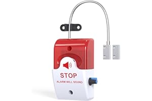 POWHAZY Exit Stopper Door Alarm with 110dB Siren, Emergency Exit Security Device, Easy Installation, Battery Powered, Magnetic Sensor for Unauthorized Entry Prevention, Home, Warehouse, Office, Retail Use