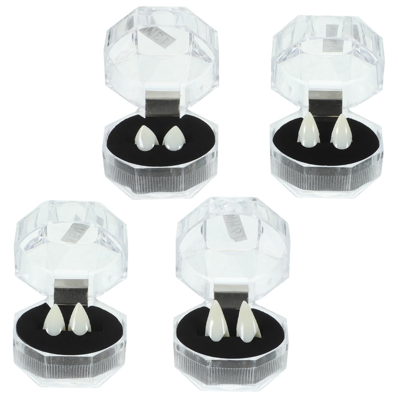 Milisten Halloween Vampire Teeth Fangs 4 Pairs Custom Cosplay Dentures Party Props for Costume and Dress-up