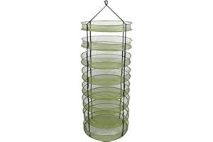 DL WHOLESALE Grow1 2ft Drying Rack with Clip-On Levels Collapsible Mesh Herb and Flower Hanging Dryer with Removable Layers and Carrying Case