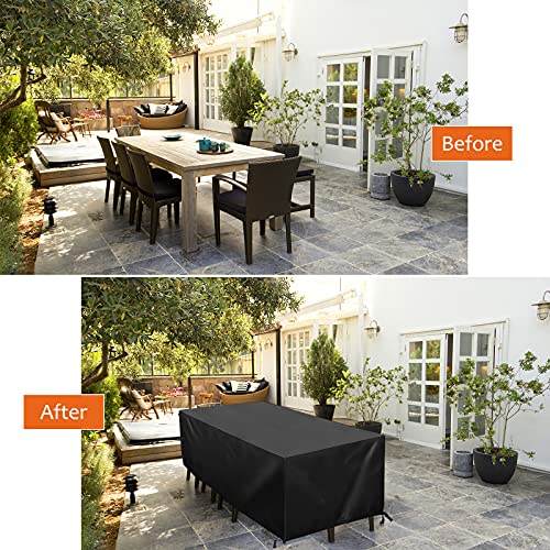GEMITTO Patio Furniture Covers, 126" L x 63" W x 29" H Extra Large