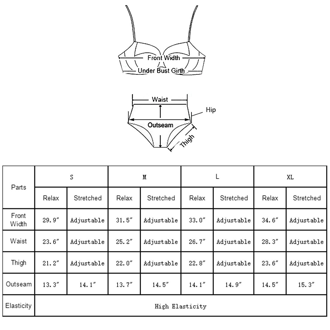 Splash Women Floral Print High Waisted Swimwear Bikini Swimsuits 2 Pieces Bathing Suit (X-Large, White)