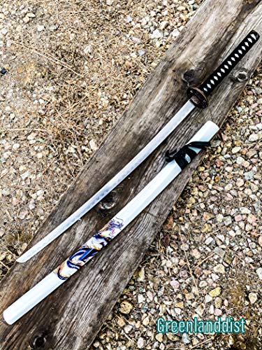 Isaazon 40.5" White Dragon Deluxe Collectible Japanese Katana Samurai Sword - Thumbnail 4