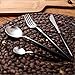 Stainless Steel Flatware Set, Morgiana 4-Piece Flatware Cutlery Set Including Fork Spoons Knife Tableware for Home,Hotel,Restaurant (Black+Silver 1)