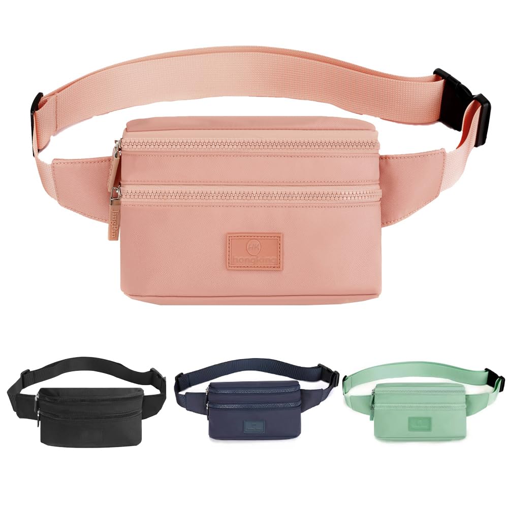 Bumbags Waist Fanny Pack Ladies Fashion Bum Bag with Adjustable Belt for Sport Hiking Girls Women (Pink)