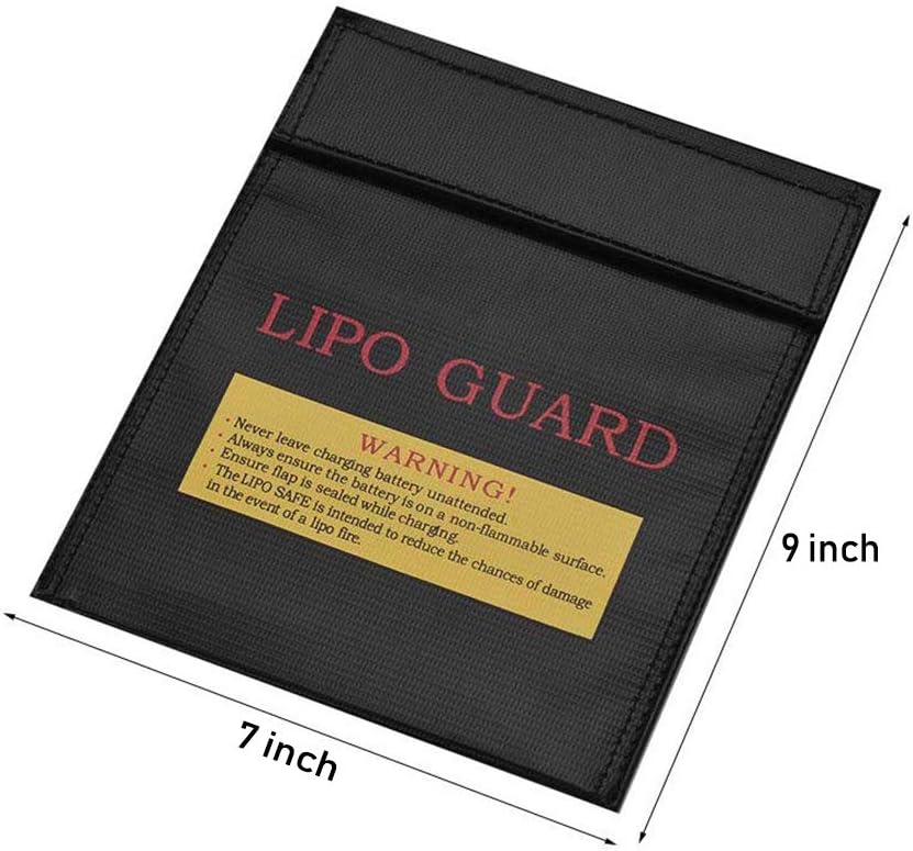 MUCHEN SHOP LiPo Guard,Fiber Li-Po Battery Safety Bag Fireproof Document Bag Resistant Explosion Guard for RC Batteries Protect Your Valuables Documents Money Jewelry 18 * 23CM Black - Image 4