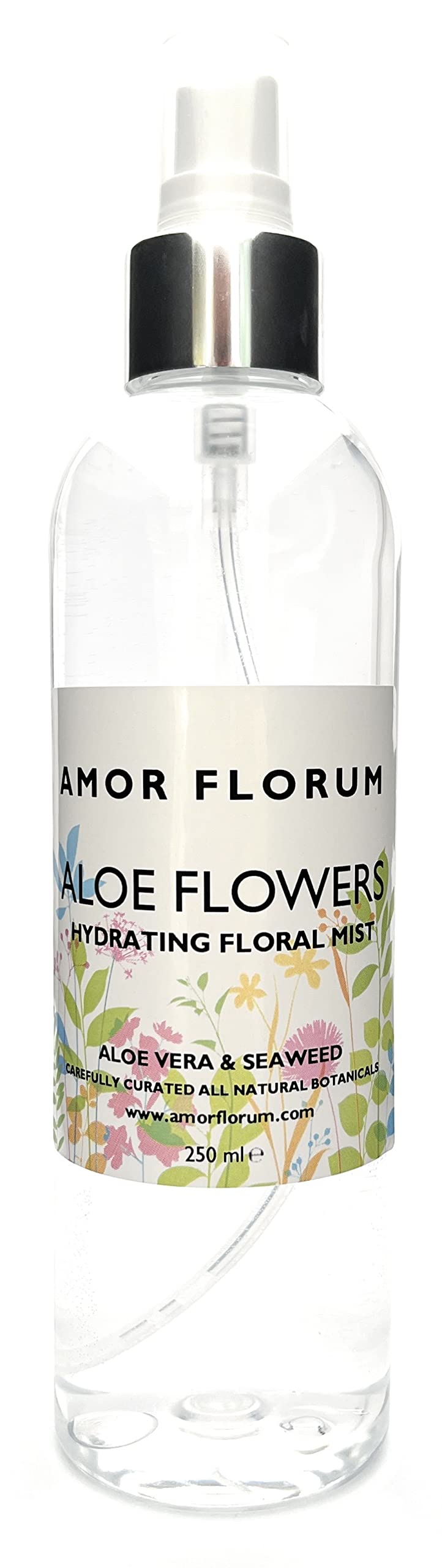 Amor Florum - Aloe Flowers - Hydrating Floral Mist - 99% Natural. Aromatic Cleanser, Toner, Primer, to Soothe, Scent and Refresh. 250ml.