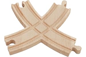 EHJRE Wooden Train Track Assemble Blocks Switch Track Portable Train Tracks Accessories for Child, 14.5cmx14cmx1.2cm