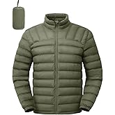 Rdruko Men's Puffer Jackets Lightweight Packable Water Resistant Insulated Winter Puffy Coat for Travel Ski