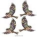 Flying Floral Bird Walls Decals, Set of 4 Colorful & Decorative Bird Stickers