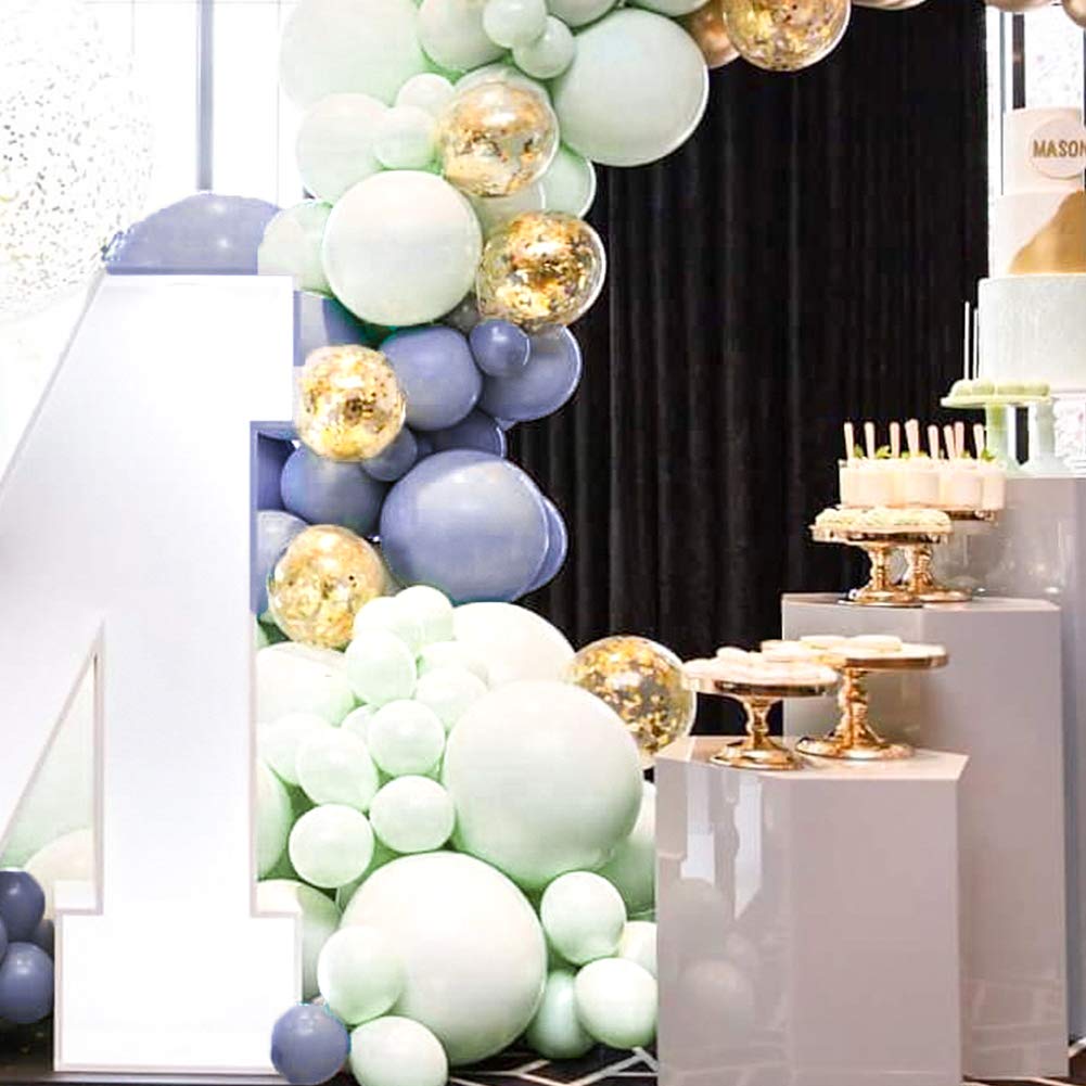 Putwo Party Balloons 41 Pcs Mint Green Balloons Grey Balloons