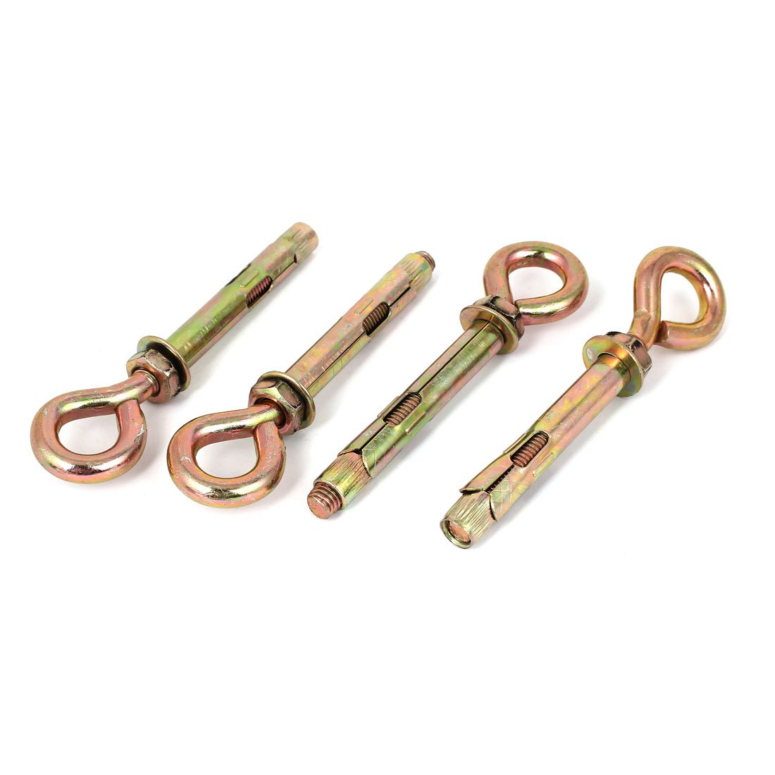 Sourcingmap Wall Concrete Brick Expansion Screws Closed Hook Bolts 12mm Dia Sleeve 4 Pcs