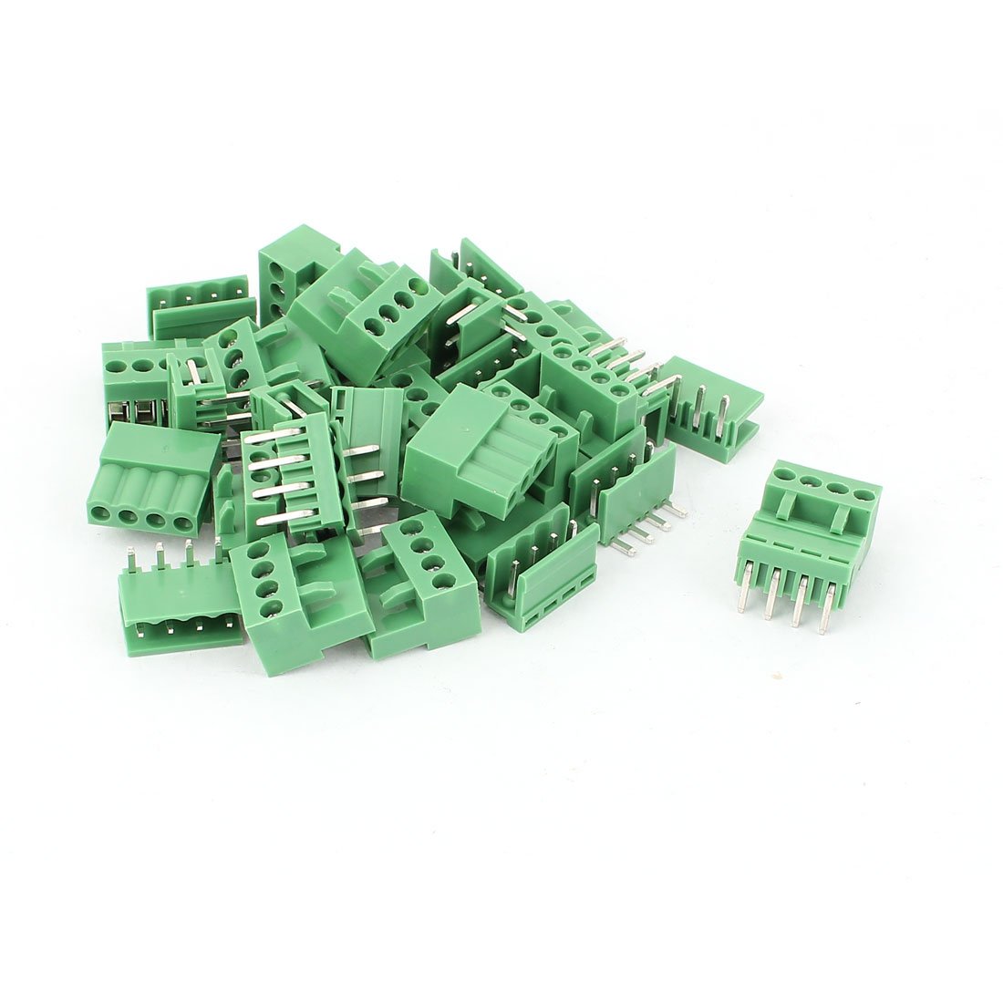Sourcingmap 16 Pair 3.96mm Pitch 4 Pin PCB Pluggable Terminal Block Connector