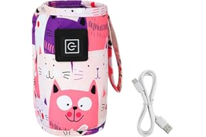 USB Baby Bottle Warmer,MoreChioce Heater Milk Warmer Insulation Bag USB Portable Warm Keeper Warming Bag Heating Insulation Thermostat with 3 Temperature Adjustable,Rose