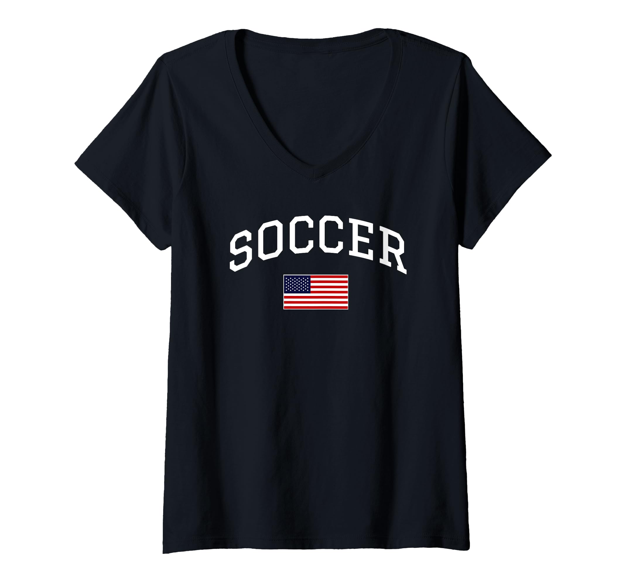 Womens Trendy Soccer USA Americana V-Neck T-Shirt