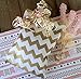 Outside the Box Papers Gold and Mint Green Treat Sacks - Chevron Polka Dot Favor Bags - 5.5 x 7.5 Inches - 48 Pack