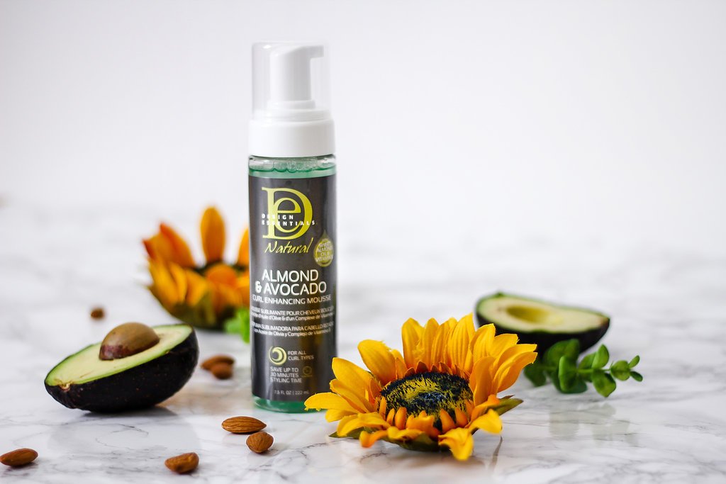 Design Essentials Natural Curl Enhancing Mousse, Quick Drying Must-Have for Perfectly Defined Luminous Curls-Almond & Avocado Collection, 7.5 Fl Oz: Beauty