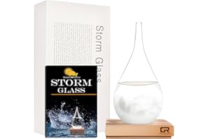 FUNOHYE Storm Glass Weather Forecast Bottle - Snow Globes Barometer,Cloud Storm Weather Station,Decorative Weather Predictor, Home and Office Decor, Unique Gift Idea (Large)