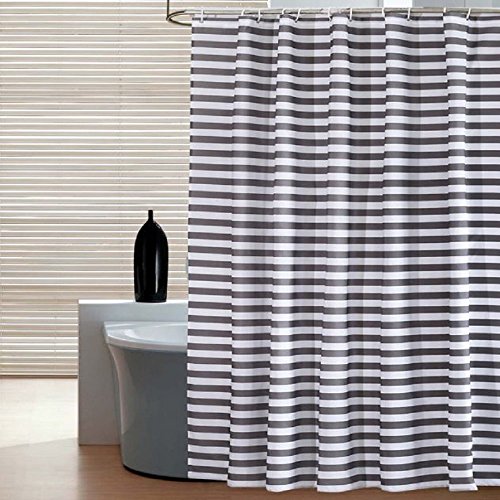 Waterproof Fabric Shower Curtain Stall Shower Curtain Striped Bathroom