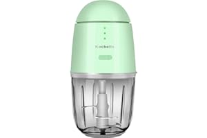 FANXIEAST Food Processor - Cordless Mini Food Processor & Portable Small Food Chopper for Vegetables Fruit Salad Onion Garlic,Kitchen,1.3Cup 10 0z,150 Watts,Glass Container Dishwasher Safe (Green)
