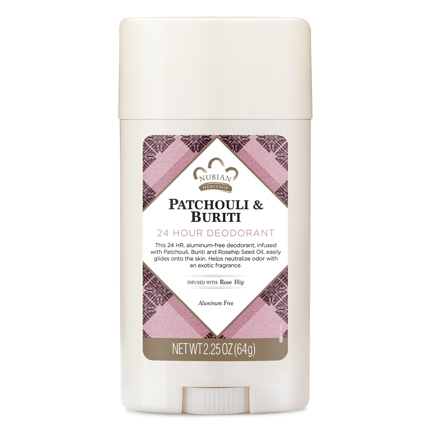 Nubian Heritage Patchouli & Buriti 24 Hour Deodorant Stick, 2.25 Ounce