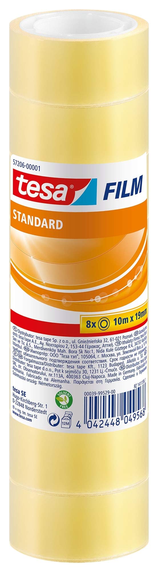 tesa UK film 8 x Standard 10M x 19MM, Clear
