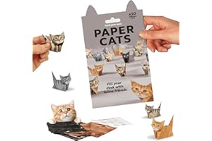 DENIR BONEE DIY Paper Cats - 50 DIY Origami, Fun 3D Paper Dog & Cat Models, Cute CatOrigami Set, Fun Craft Activity for Adults & Kids, Desk Decoration & Gift for Cat Lovers (Cat)