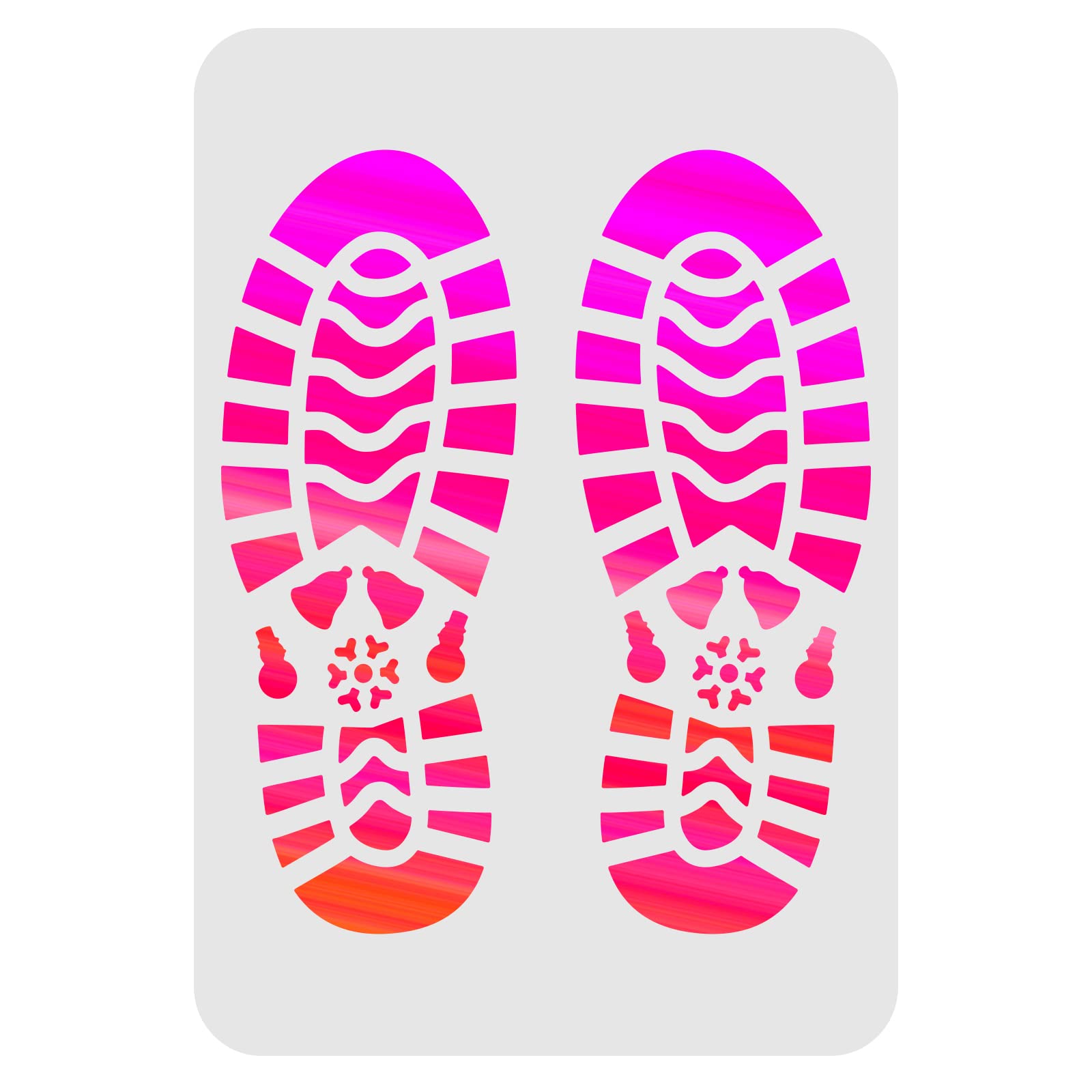 FINGERINSPIRE Footprints Stencil Template 29.7x21cm Plastic Shoe Print Pattern Drawing Painting Stencils Rectangle Reusable Stencils for Painting on Wood, Floor, Wall and Tile