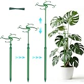 Telescoping Plant Stakes,3Pack 17.3to42.3IN Adjustable MonsteraPlantSupport | Fiberglass Plant Support, Garden Stakes with Clips,Sturdy Plant Sticks for Indoor Outdoor Plants,Orchid,Tomato,Vine,Monstera