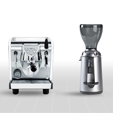 Combo Set Espressomaschine Musica Lux und Kaffemühle Nuova Simonelli Grinta AMMT chrome