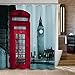 WoneNice Fabric Shower Curtain with Big Ben Design,72x72 Inches Shower Curtain