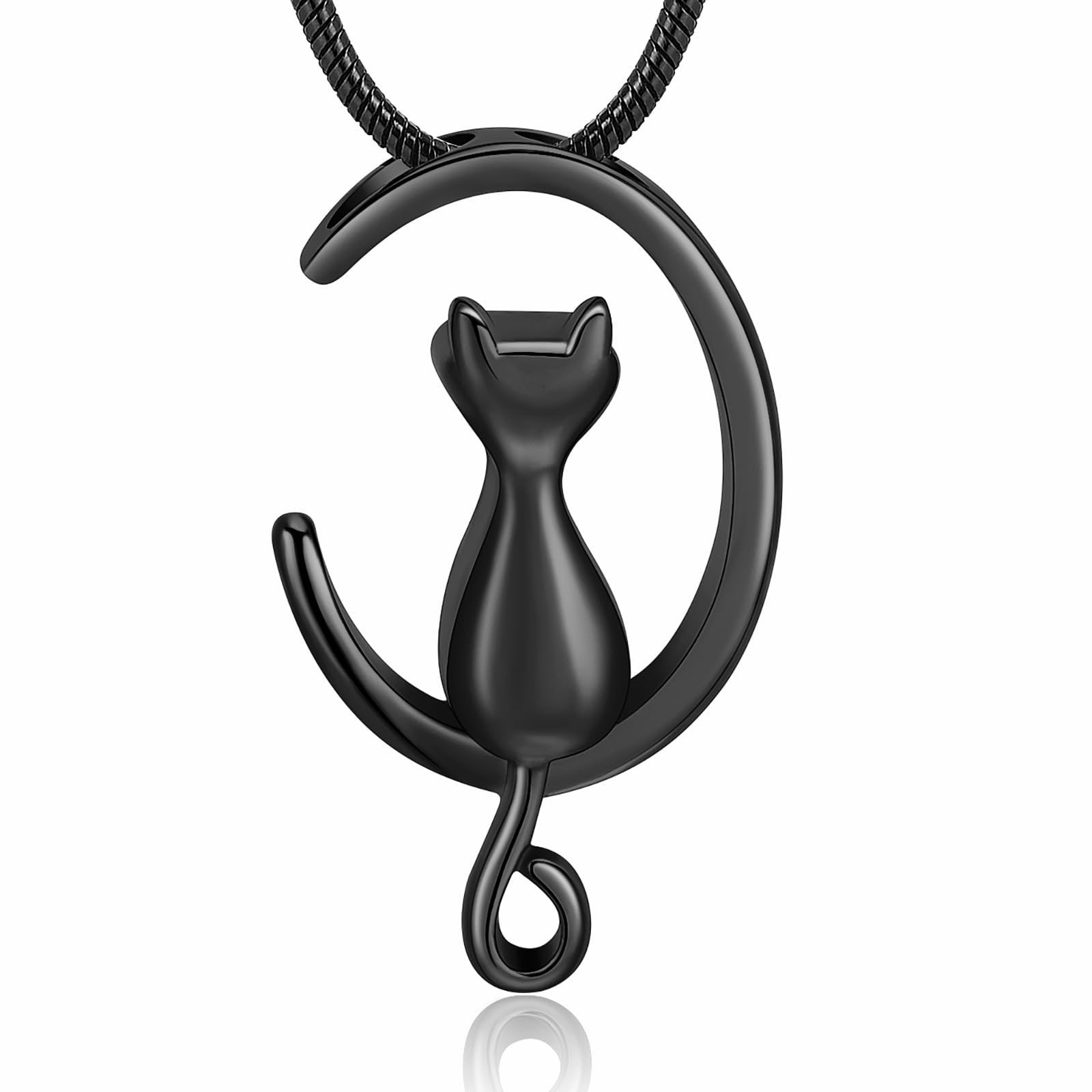 memorial jewelry Cat Urn Necklaces for Ashes for Women Men Cremation Pendant Necklace for Ashes Stainless Steel