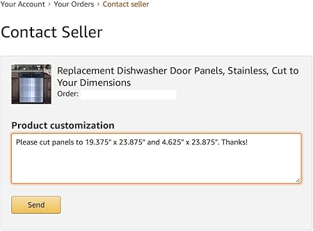 dishwasher door dimensions