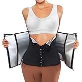 TIMESEEK Women's Sauna Suit Waist Trainer, Double Closure Waist Trimmer Belt, Adjustable Tummy Control Shapewear for Workout