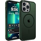 WRJ Magnetic Matte Case for iPhone 15 Pro Max 6.7-Inch, [Compatible with Magsafe] [Military Grade Drop Protection] Slim Translucent Anti-Fingerprints Shockproof Protective Phone Case-Green
