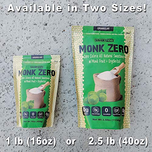 Monk Zero Monk Fruit Sweetener, NonGlycemic, Keto Approved, Zero
