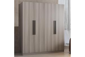 Hitow Large Wardrobe Armoire Closet with 4 Doors, Freestanding Wardrobe Cabinet for Hanging Clothes, Bedroom Armoire Dresser Wardrobe Clothes Organizer, 4-Door Brown (63" W x 19.7" D x 70.9" H)