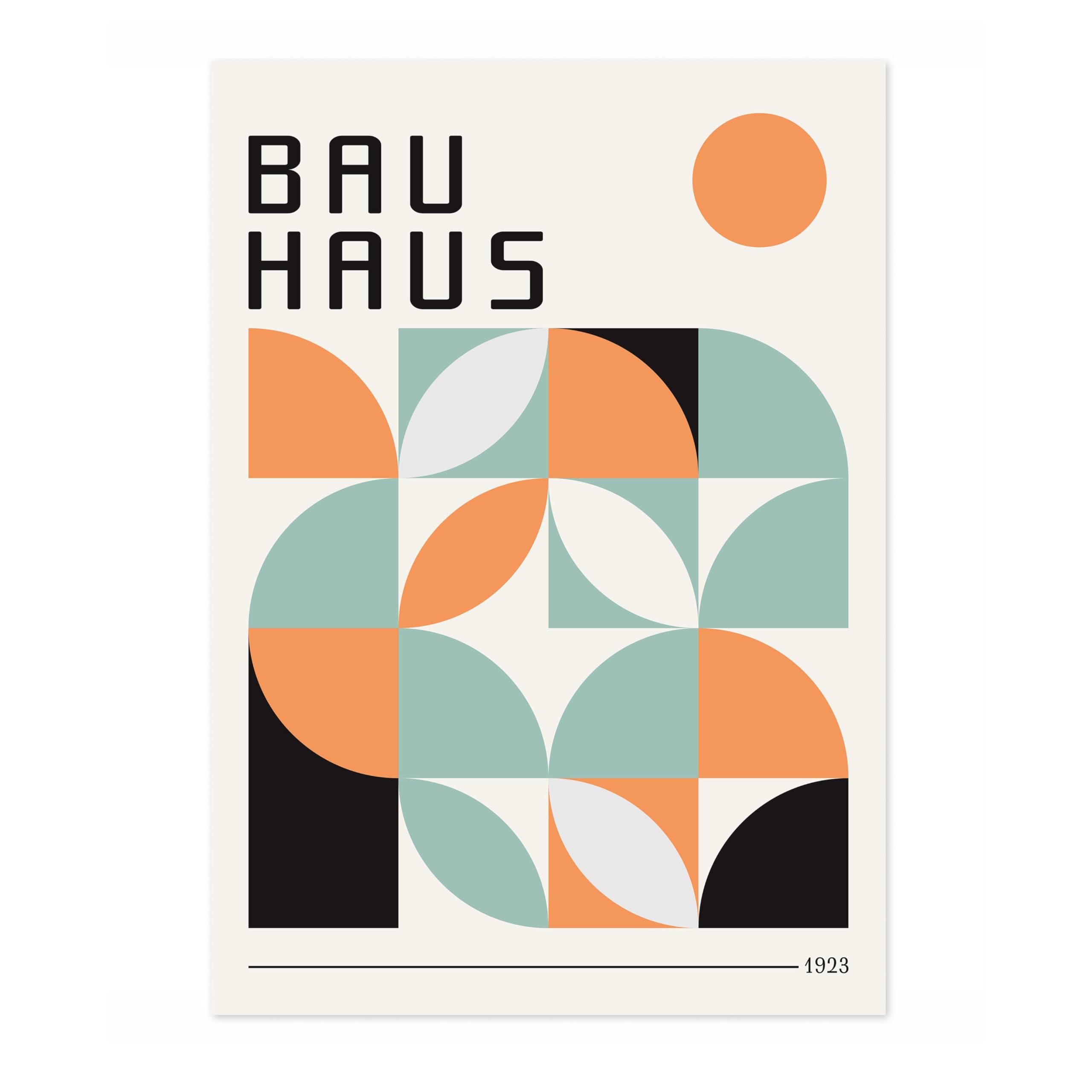Summer Shapes Poster, Bauhaus Print, Framed Abstract Art, Mid-Century Wall Art, Modern Home Decor, Gift Idea, Archival Matte, A4 (Print Only) - 29.7x21cm