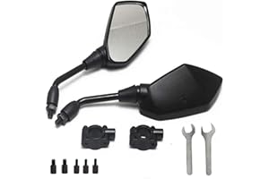 BANPO 【2025 Upgraded】Motorcycle Convex Rear View Mirror, Mirrors For Bike,motorcycle,atv,scooter, with M8 M10 Threaded Bolt, with 7/8" Handle Bar Mount Clamp Compatible with Cruiser, Suzuki, Honda,Victory