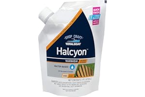 TotalBoat Halcyon Marine Varnish - Water Based Polyurethane Wood Finish for Interior and Exterior Use - Clear Gloss and Satin