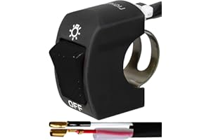 Belinous 7/8" Handlebar Switch for Motorcycle, ATV, etc, Waterproof Motorcycle Toggle Switch for Lights, Easy-to-Mount On-Off Switch (Black Push Button)