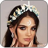 BARTOSI Mermaid Crown Starfish Tiara Gold Seashell Bridal Headband Sea Star Beach Wedding Headwear for Women