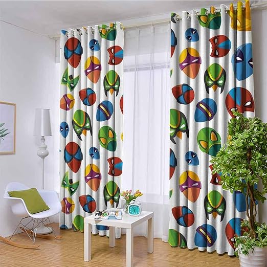 Amazon Com Andrea Sam Linen Curtains Superhero Legendary Cartoon