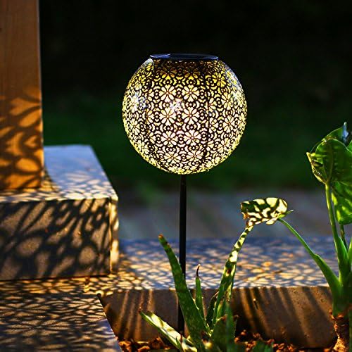 Takemeuro Solar Pathway Lights Garden Outdoor Landscape Lighting Waterproof Metal LED Stake Decorative Garden Decor Lights
