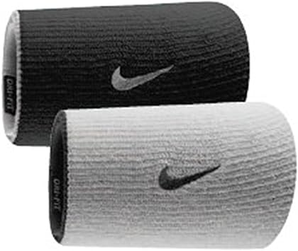 Amazon Nike ナイキ ドライフィット ホーム アウェイ ダブルワイド リストバンド ホワイト ブラック Bn5005 101 F Nike ナイキ リストバンド