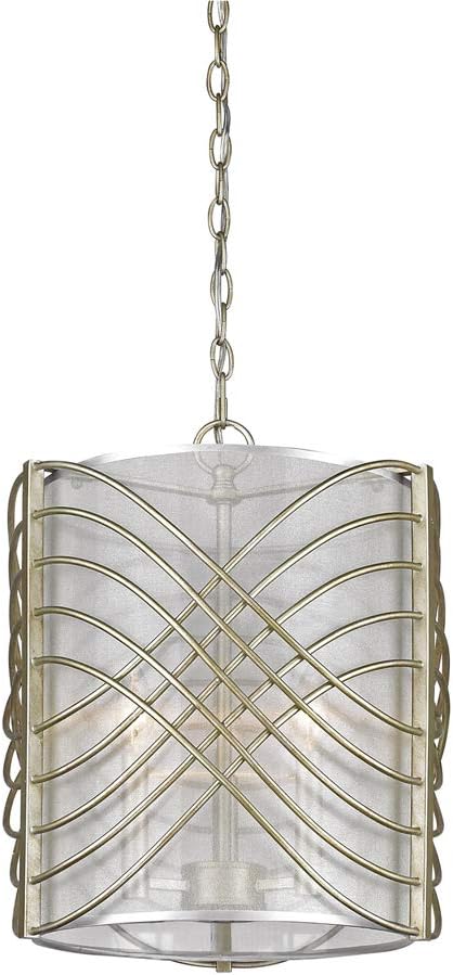 Golden Lighting 5516-3P WG-SHR Zara Pendant, White Gold