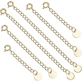 UNICRAFTALE 6Pcs 18k Gold Plated Chain Extenders 3 Sets 304 Stainless Steel Necklace Extenders Bracelet Extension with Spring Jump Ring for Women Jewelry Making 1, 2, 3 Inch