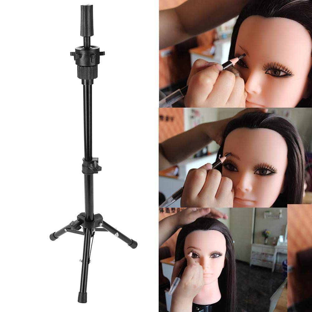 Heads Professional Hair Salon - Beauty Mannequin Doll - Synthetic Hair - Clamps - Black Tripod
