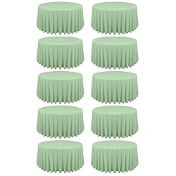 10 Pack Sage Green Round Tablecloths - 120